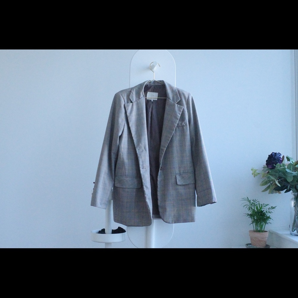 Oak + Fort checked blazer jacket